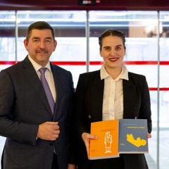 First Gentleman of Slovenia Aleš Musar and Neja Bizjak Štrus, the president of the Young Academy of Slovenia