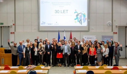 Members of the first managing board of the association of young researchers in Slovenia 